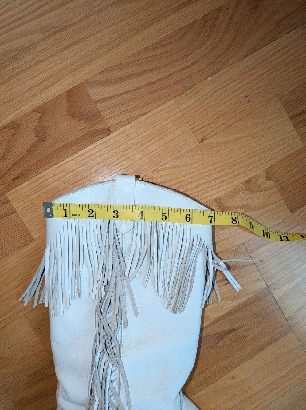 dingo White Fringe Western Heeled Boots - Picture 9 of 14